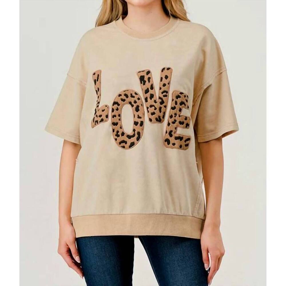NEW PIXI + IVY oversized short sleeves top in love